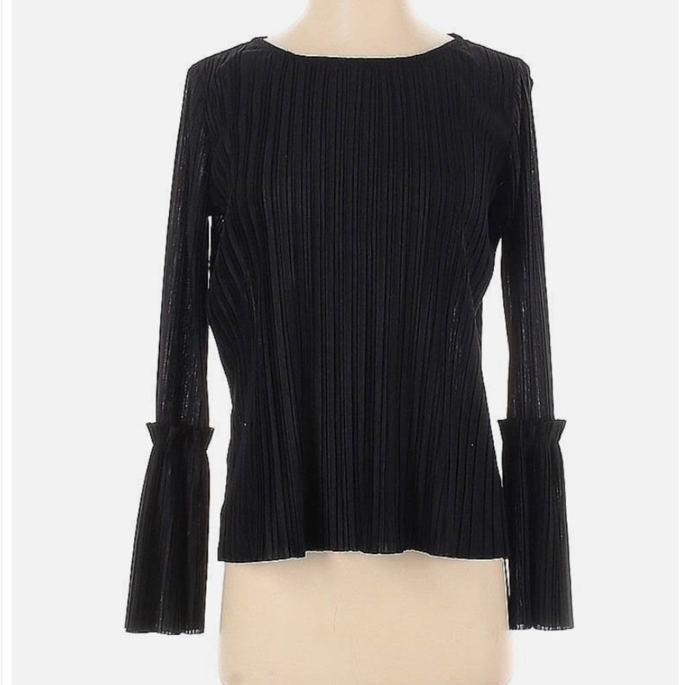 Marled by Reunited Women Black Long‎ Sleeve Blouse Size Medium